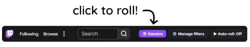 Twitch Randomizer navigation bar